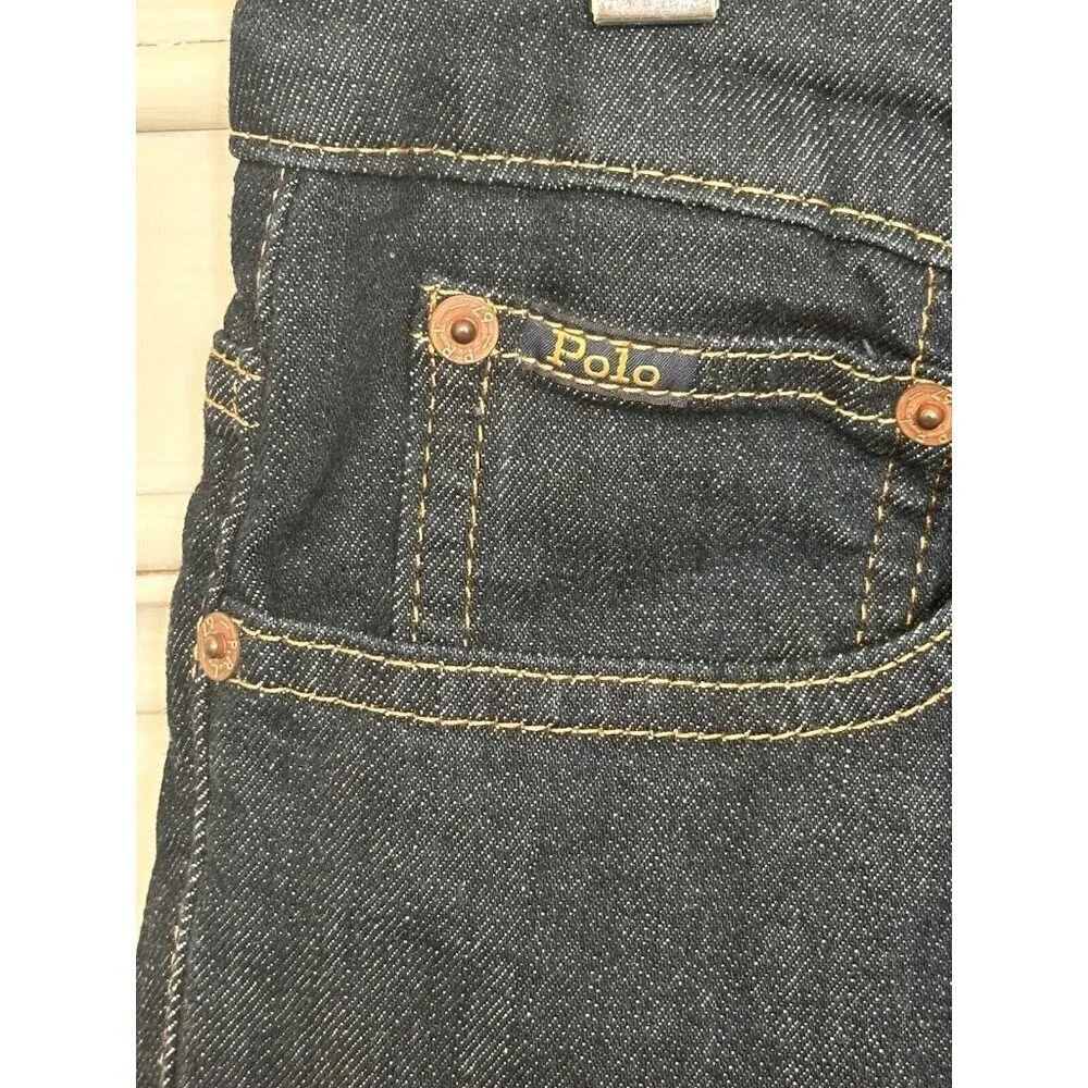 NEW Polo Ralph Lauren Boy Sz 20 Hampton Straight Stretch Jeans Dark Wash Classic